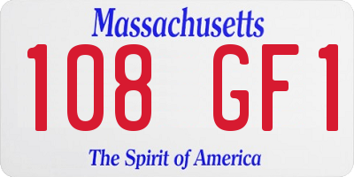 MA license plate 108GF1