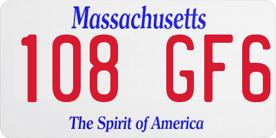 MA license plate 108GF6