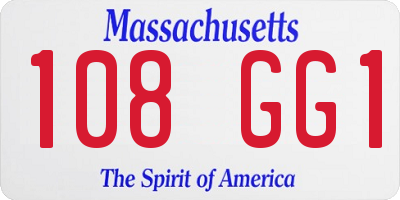 MA license plate 108GG1