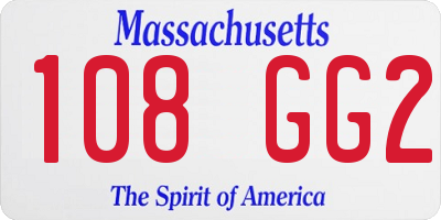 MA license plate 108GG2