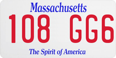 MA license plate 108GG6