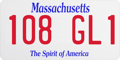 MA license plate 108GL1