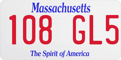 MA license plate 108GL5