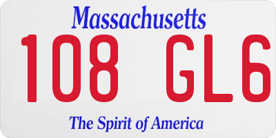 MA license plate 108GL6