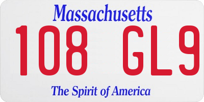 MA license plate 108GL9