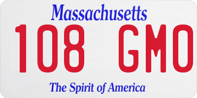MA license plate 108GM0
