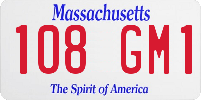 MA license plate 108GM1