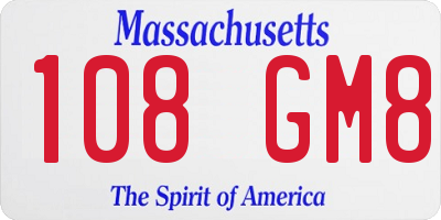 MA license plate 108GM8