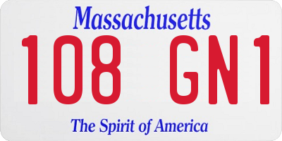 MA license plate 108GN1