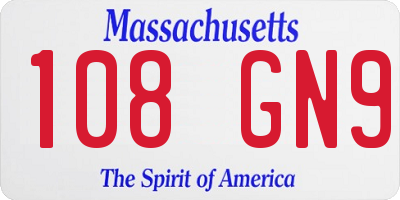 MA license plate 108GN9