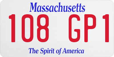 MA license plate 108GP1