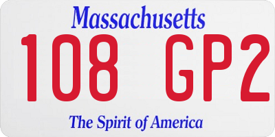 MA license plate 108GP2