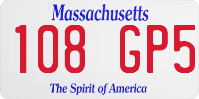 MA license plate 108GP5