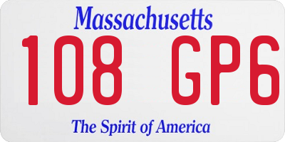 MA license plate 108GP6