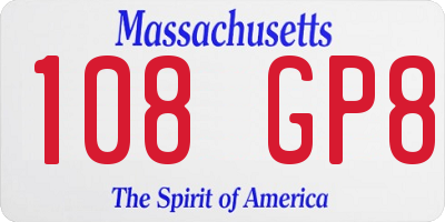 MA license plate 108GP8