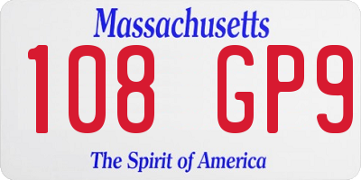 MA license plate 108GP9