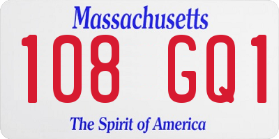 MA license plate 108GQ1