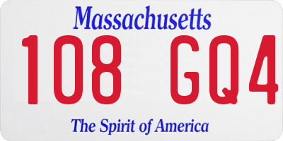 MA license plate 108GQ4