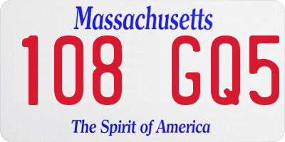 MA license plate 108GQ5