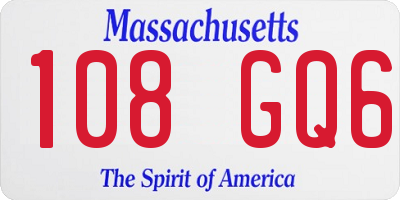 MA license plate 108GQ6