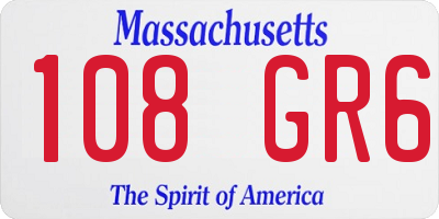 MA license plate 108GR6