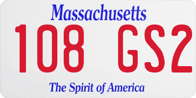MA license plate 108GS2