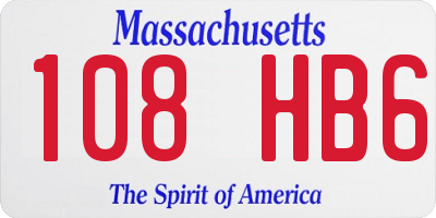 MA license plate 108HB6