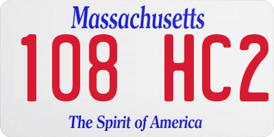 MA license plate 108HC2