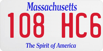 MA license plate 108HC6