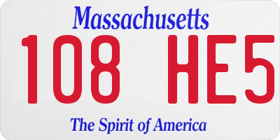 MA license plate 108HE5