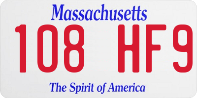 MA license plate 108HF9