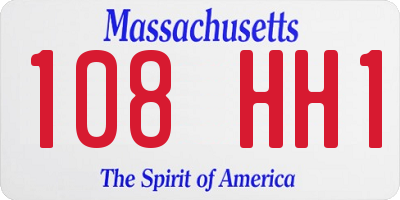 MA license plate 108HH1