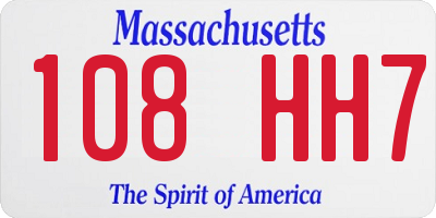 MA license plate 108HH7