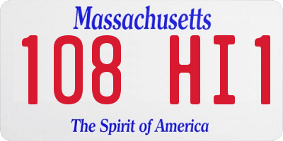 MA license plate 108HI1