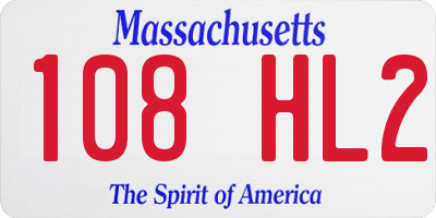 MA license plate 108HL2