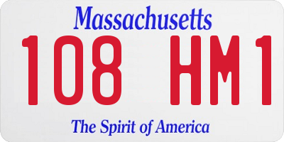 MA license plate 108HM1