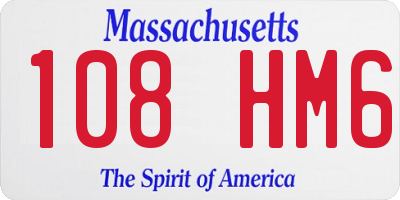 MA license plate 108HM6