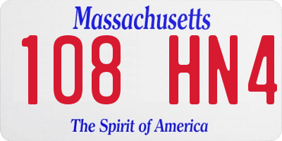 MA license plate 108HN4