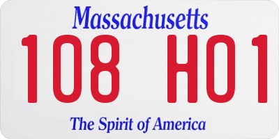 MA license plate 108HO1