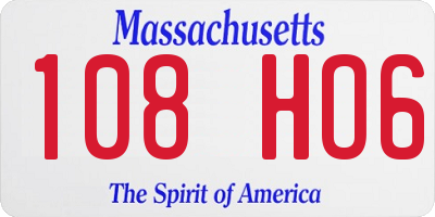 MA license plate 108HO6