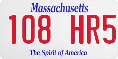 MA license plate 108HR5