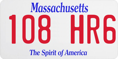 MA license plate 108HR6