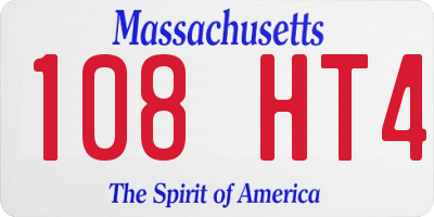 MA license plate 108HT4