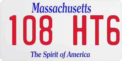 MA license plate 108HT6