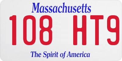 MA license plate 108HT9