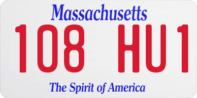 MA license plate 108HU1