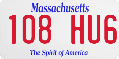 MA license plate 108HU6