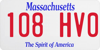 MA license plate 108HV0