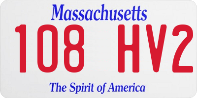 MA license plate 108HV2