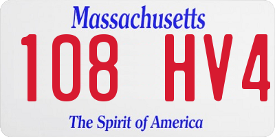 MA license plate 108HV4